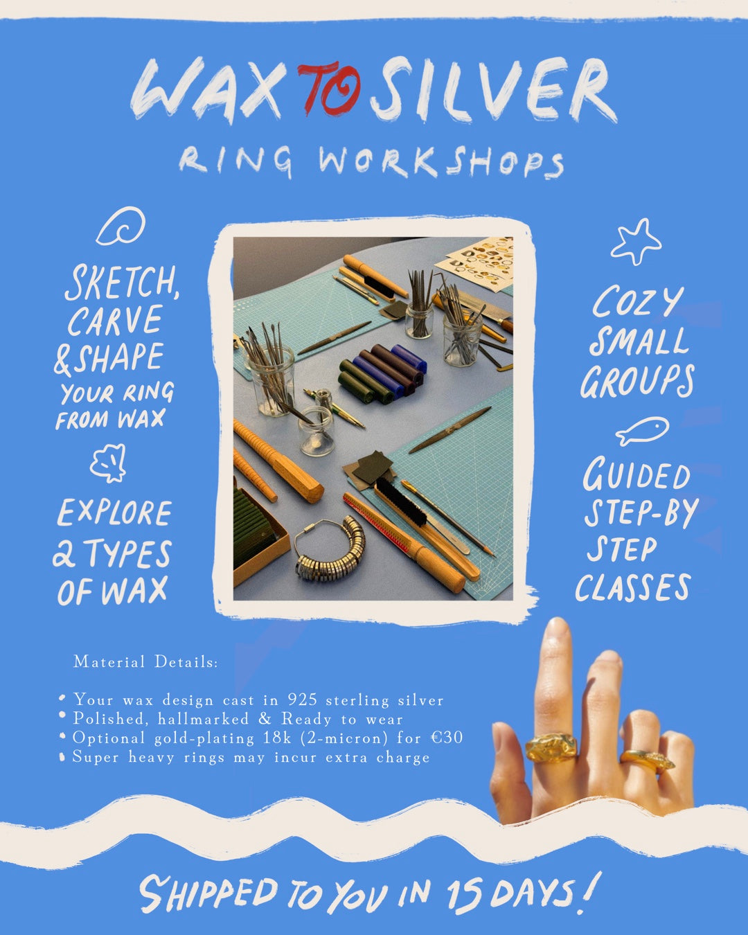 Into the Blue - Ring Carving Workshop in Tinos